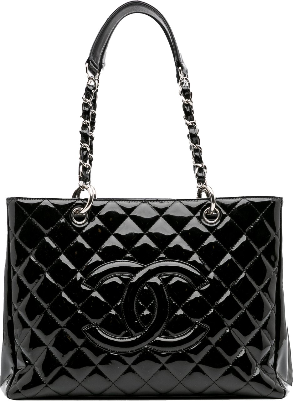 Chanel Patent Grand Shopping Tote Zwart