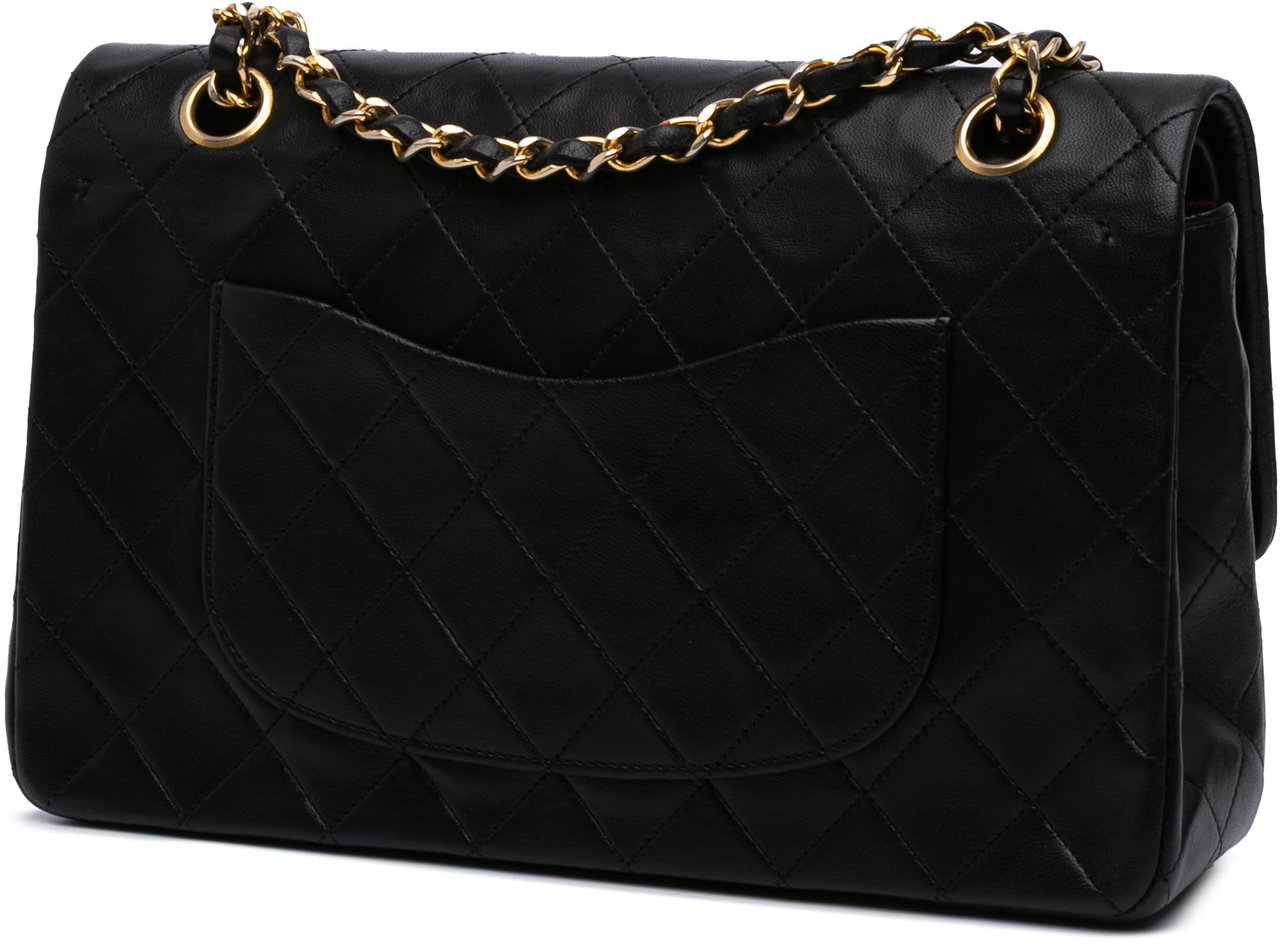 Chanel Medium Classic Lambskin Double Flap Zwart