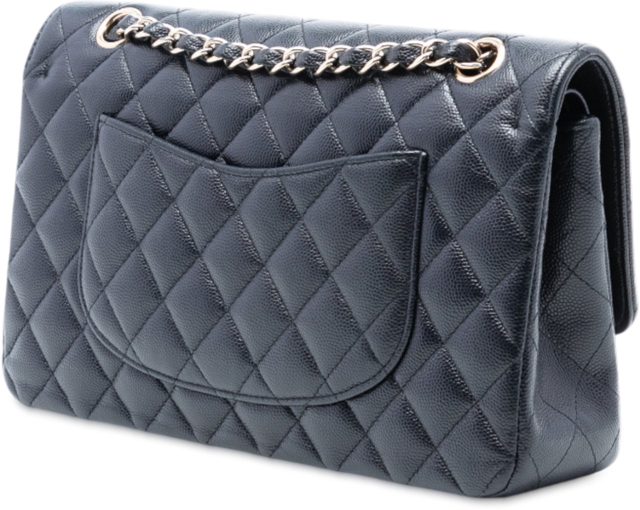 Chanel Medium Classic Caviar Double Flap Blauw