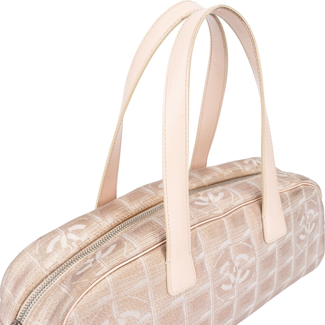 Chanel Chanel Travel Line Glitter Monogram Handbag Beige