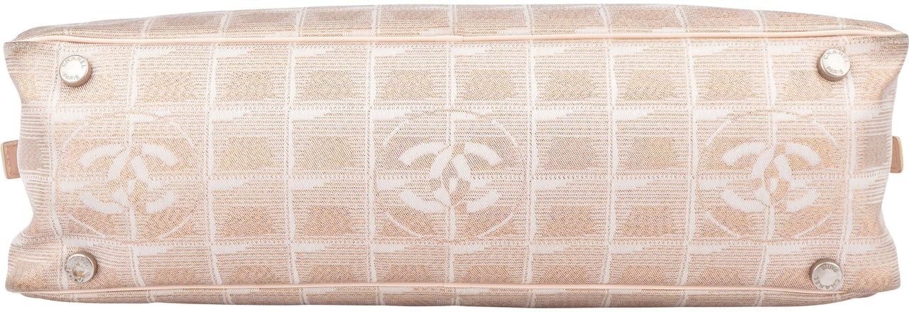 Chanel Chanel Travel Line Glitter Monogram Handbag Beige