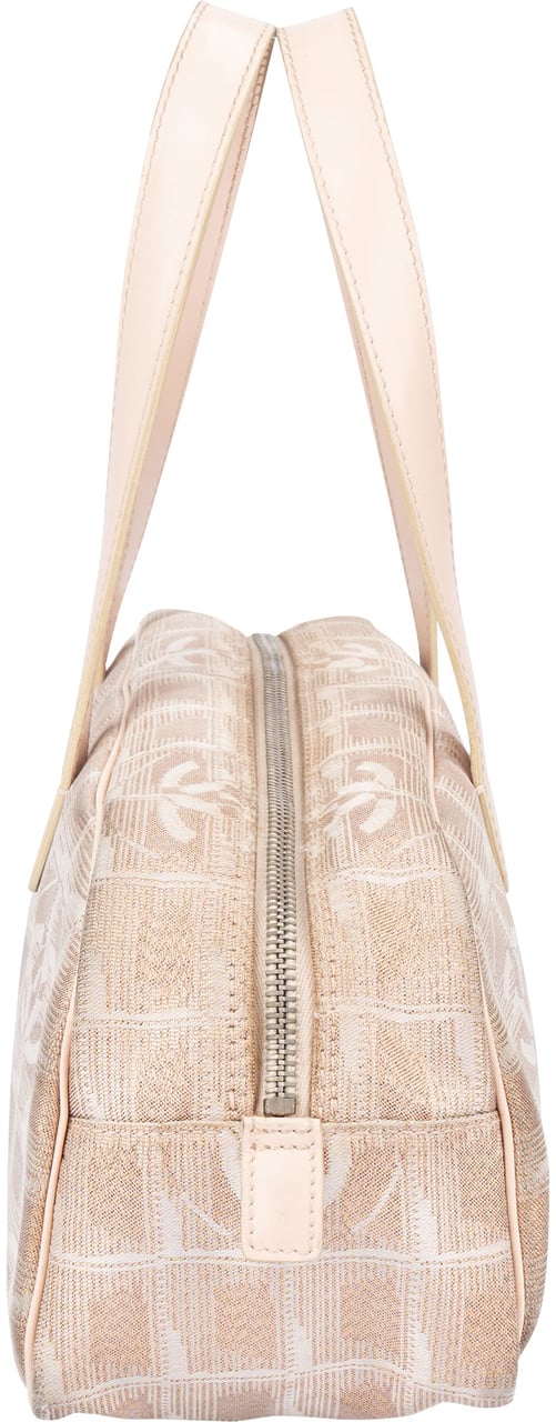 Chanel Chanel Travel Line Glitter Monogram Handbag Beige