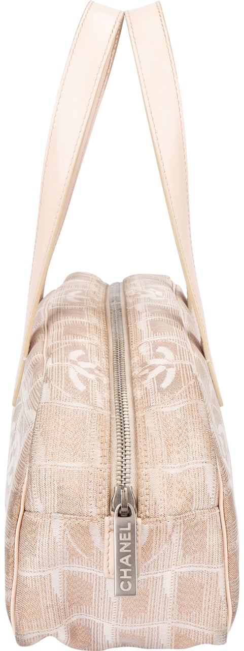 Chanel Chanel Travel Line Glitter Monogram Handbag Beige