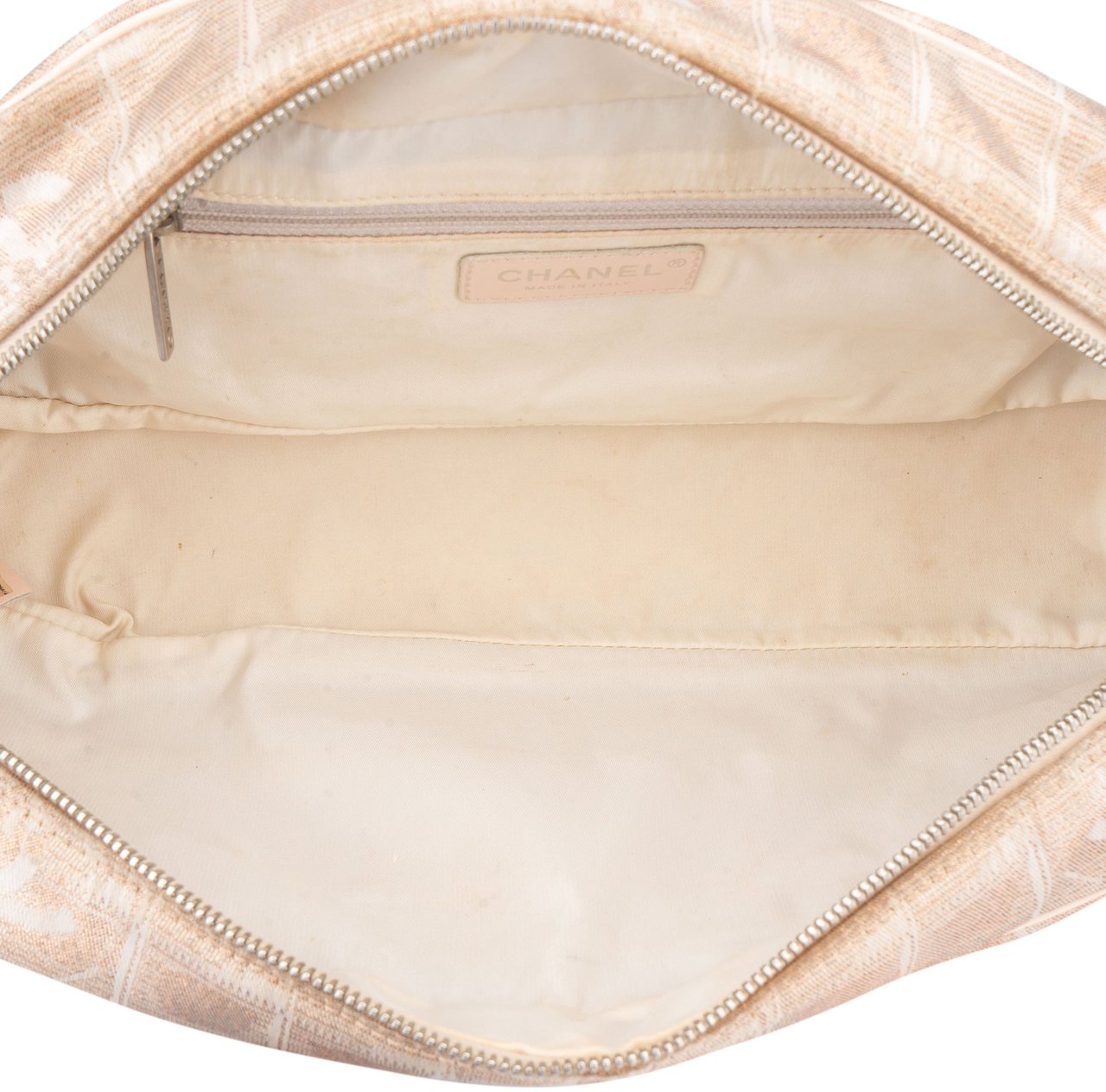 Chanel Chanel Travel Line Glitter Monogram Handbag Beige
