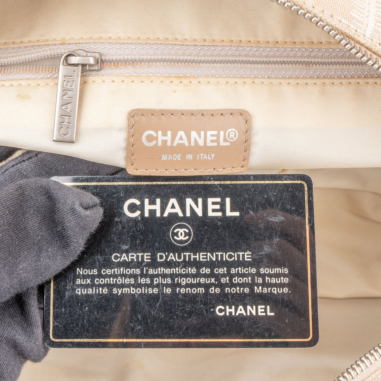 Chanel Chanel Travel Line Monogram Handbag Beige