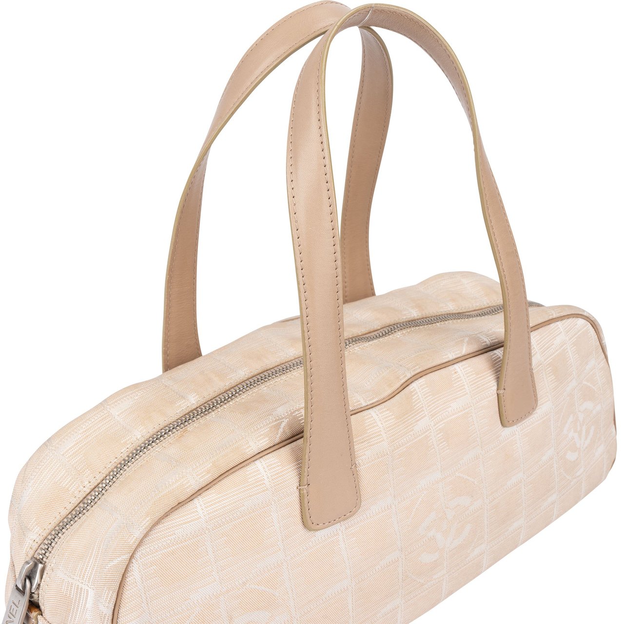 Chanel Chanel Travel Line Monogram Handbag Beige