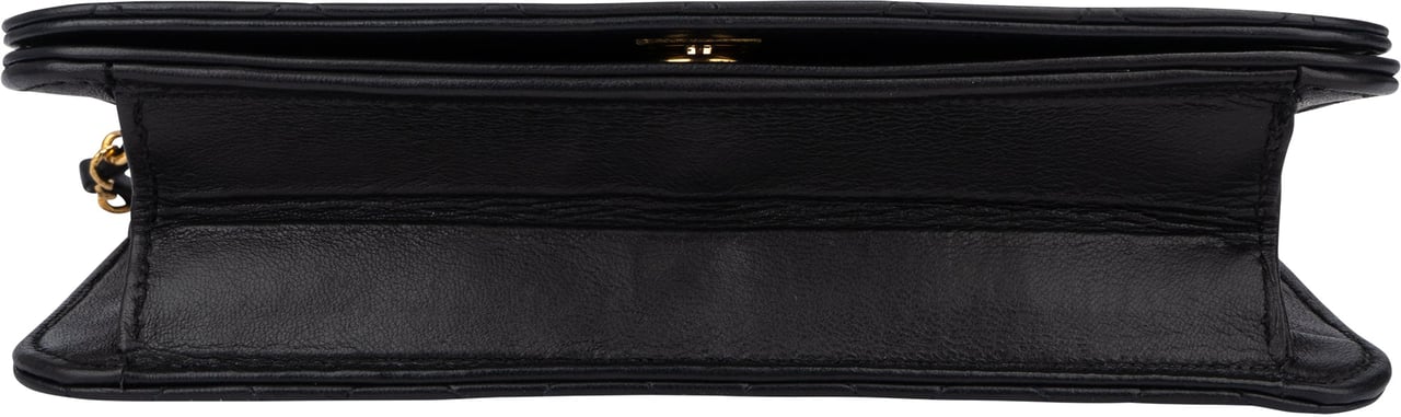 Chanel Chanel Quilted Lambskin 24K Gold Single Flap Shoulder Bag Blauw