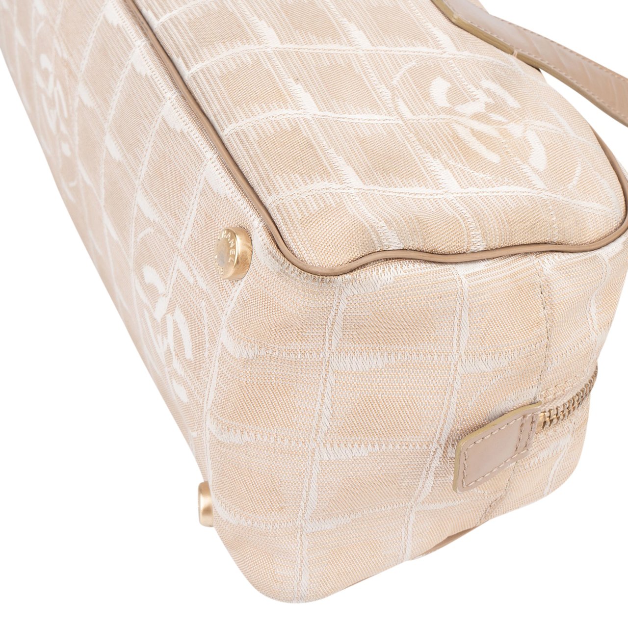 Chanel Chanel Travel Line Monogram Handbag Beige