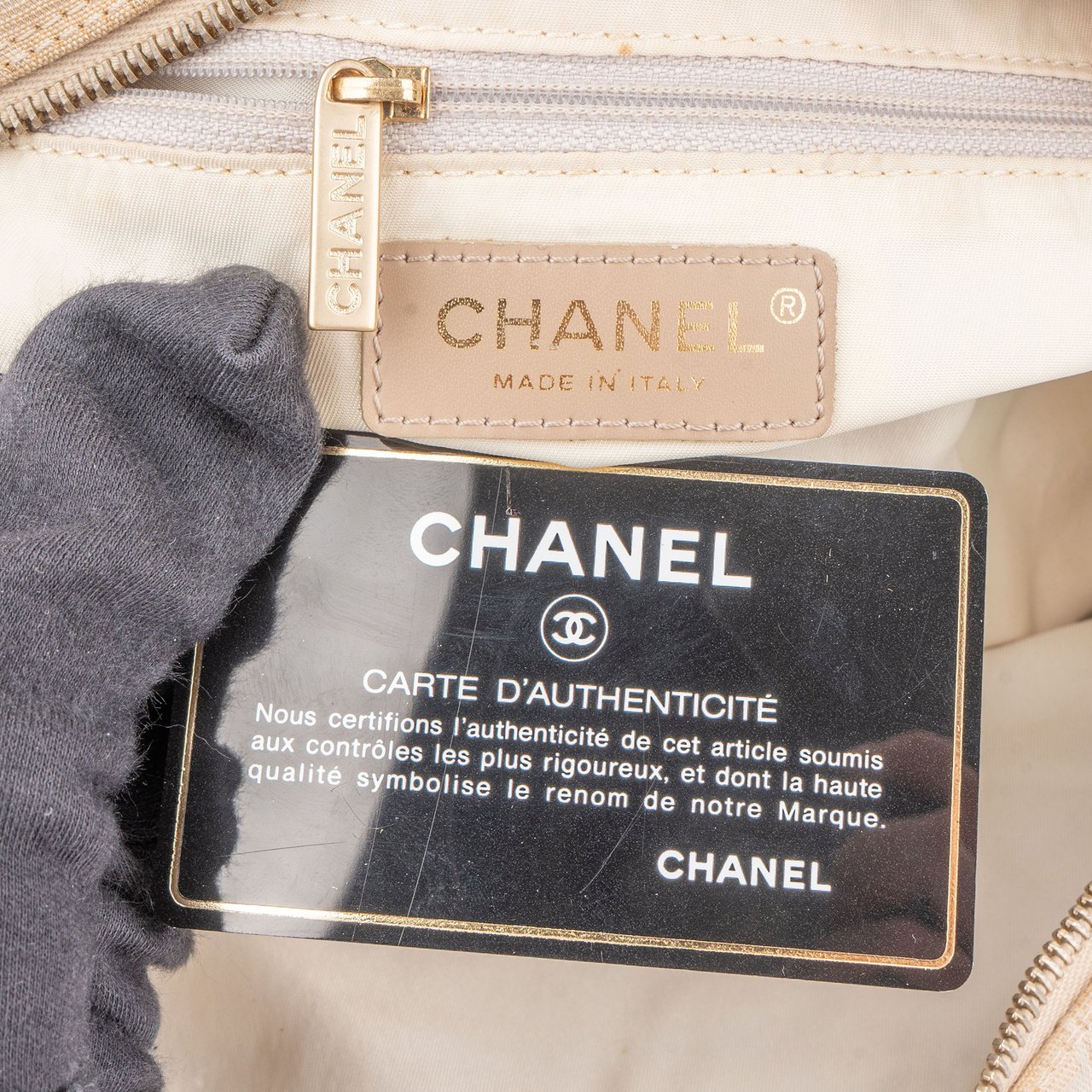Chanel Chanel Travel Line Monogram Handbag Beige