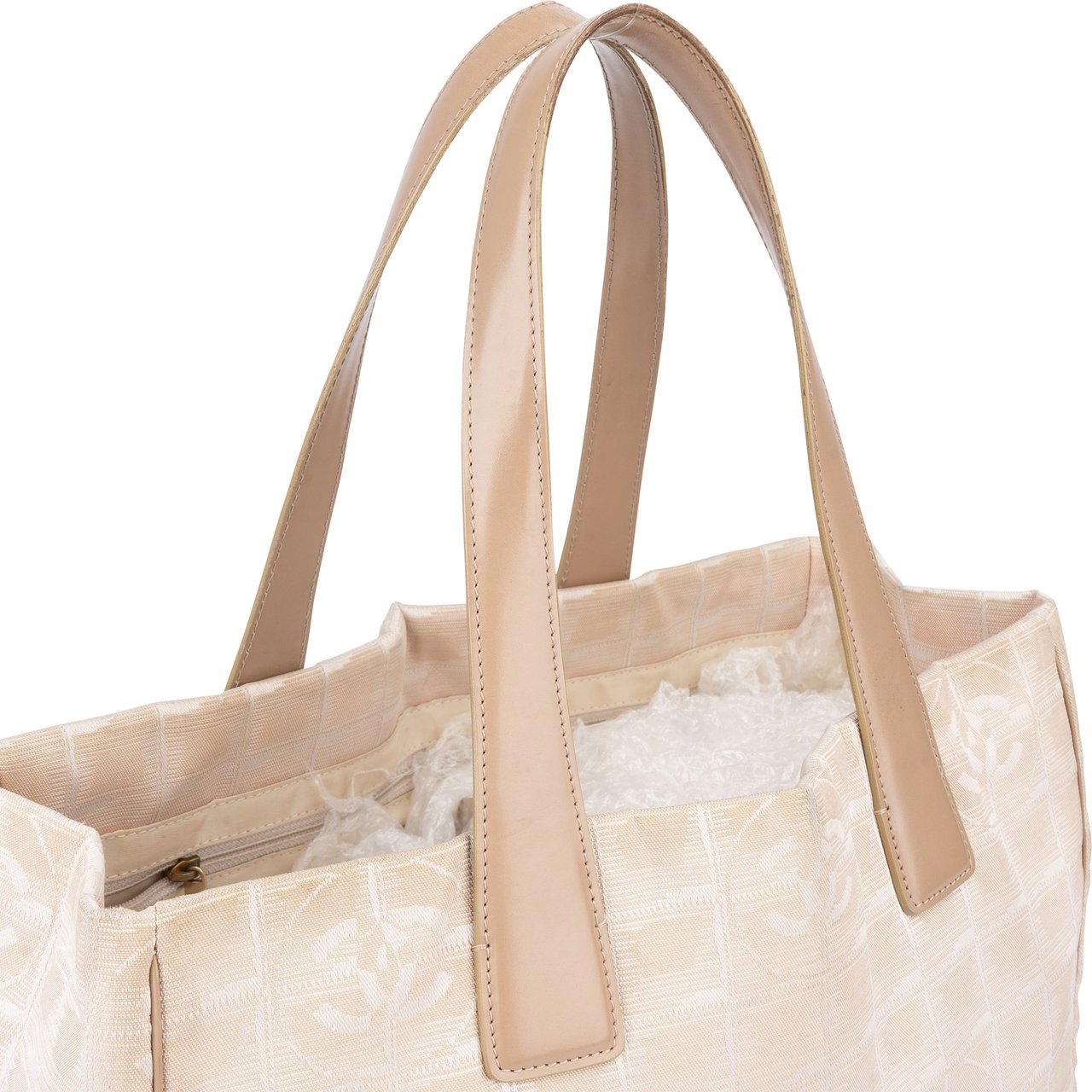 Chanel Chanel Travel Line Monogram Handbag Beige
