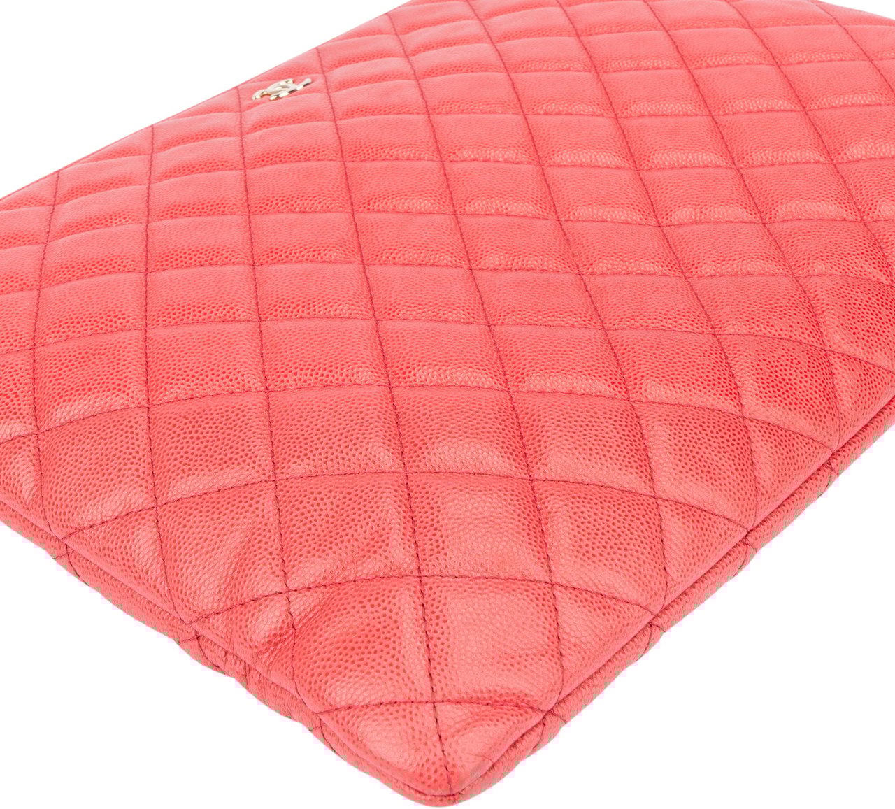 Chanel Chanel Quilted Caviar Leather CC Clutch Roze