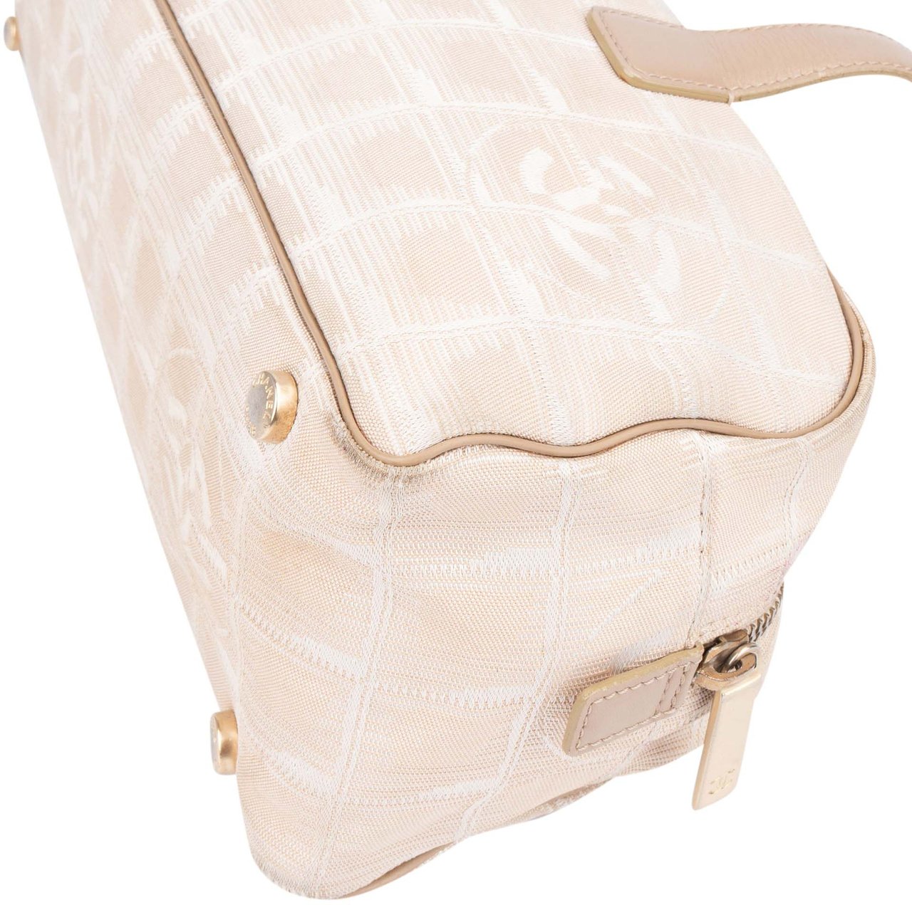Chanel Chanel Travel Line Monogram Handbag Beige