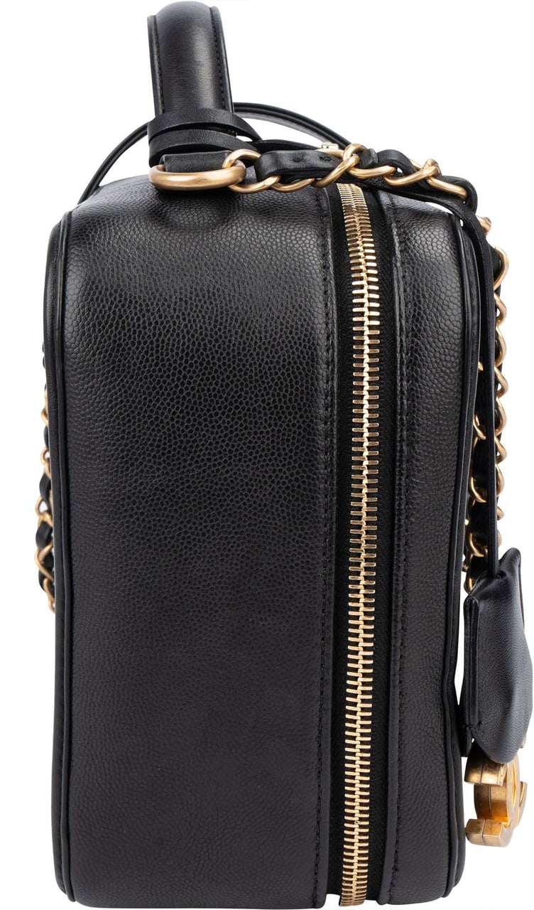 Chanel Chanel Quilted Caviar Leather Filigree Handbag Zwart