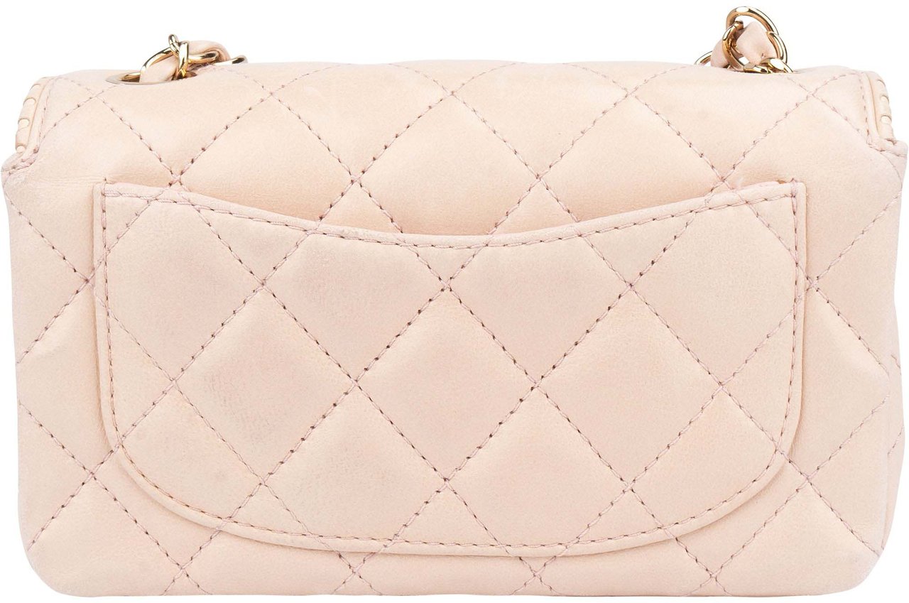 Chanel Chanel Quilted Lambskin 24K Gold Single Flap Crossbody Bag Roze