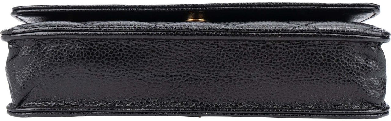 Chanel Chanel Quilted Caviar Leather Wallet On Chain Crossbody Bag Zwart
