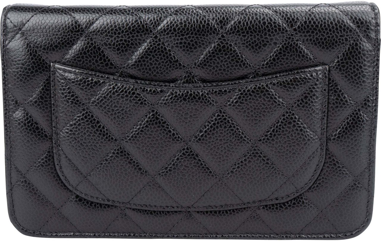 Chanel Chanel Quilted Caviar Leather Wallet On Chain Crossbody Bag Zwart