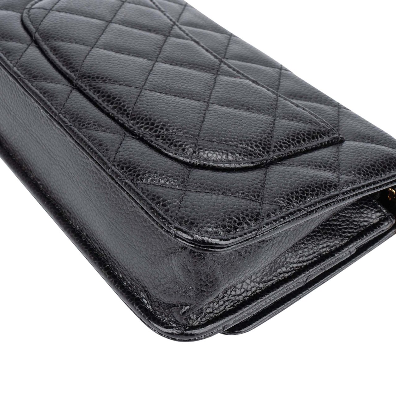 Chanel Chanel Quilted Caviar Leather Wallet On Chain Crossbody Bag Zwart