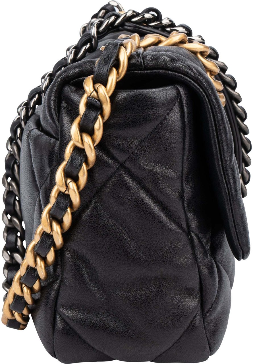 Chanel Chanel 19 Quilted Lambskin Single Flap Crossbody Bag Zwart