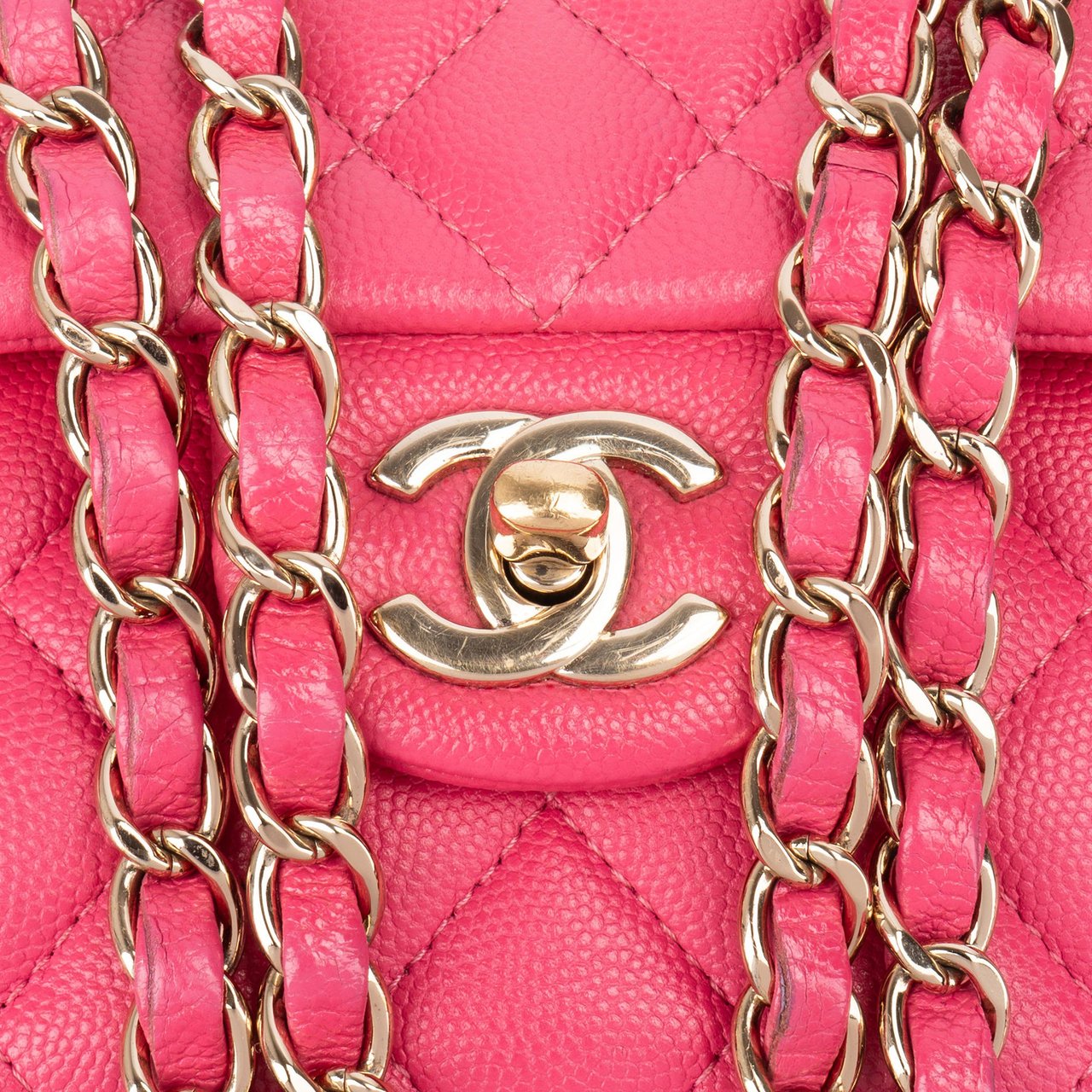 Chanel Chanel Quilted Caviar Leather Small Double Flap Crossbody Bag Rood