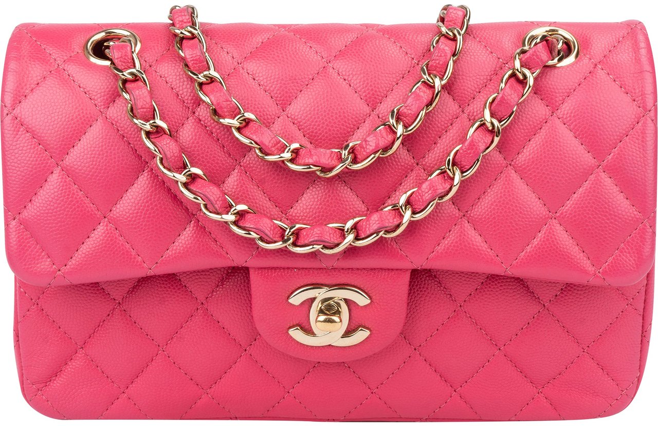 Chanel Chanel Quilted Caviar Leather Small Double Flap Crossbody Bag Rood