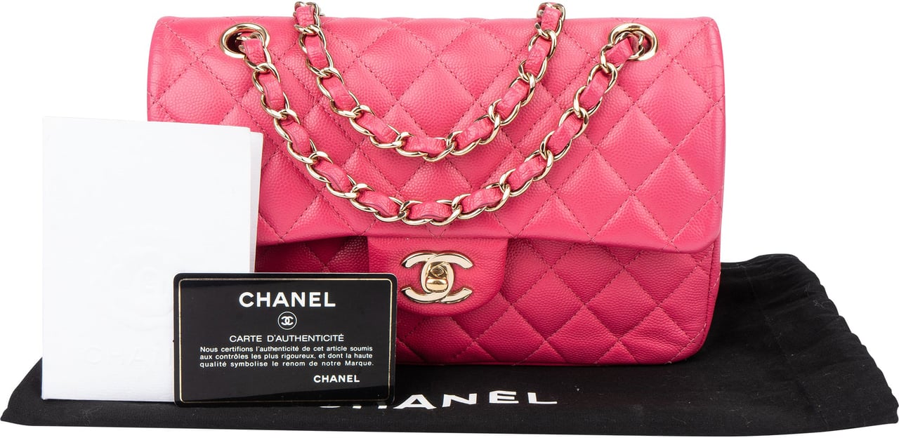 Chanel Chanel Quilted Caviar Leather Small Double Flap Crossbody Bag Rood