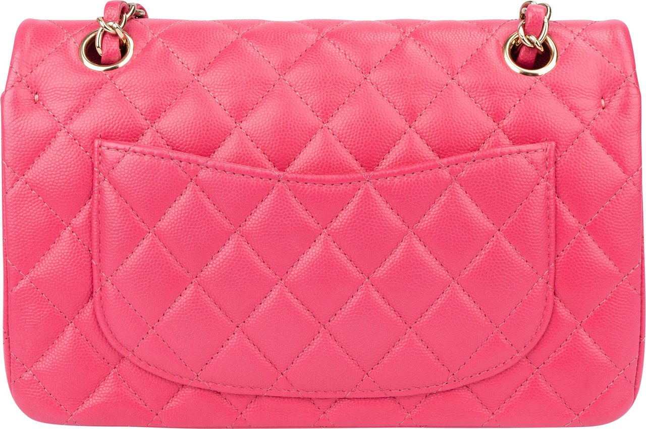 Chanel Chanel Quilted Caviar Leather Small Double Flap Crossbody Bag Rood