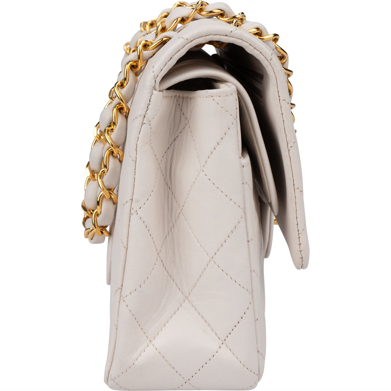 Chanel Chanel Quilted Lambskin 24K Gold Medium Double Flap Crossbody Bag Wit