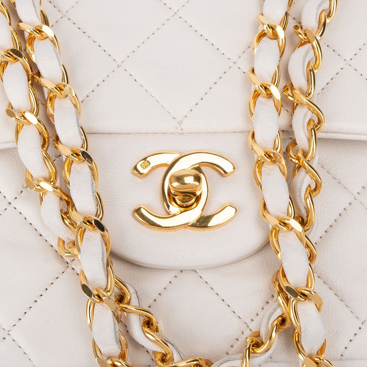 Chanel Chanel Quilted Lambskin 24K Gold Medium Double Flap Crossbody Bag Wit