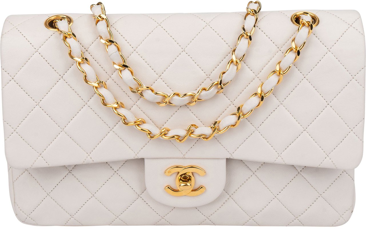 Chanel Chanel Quilted Lambskin 24K Gold Medium Double Flap Crossbody Bag Wit