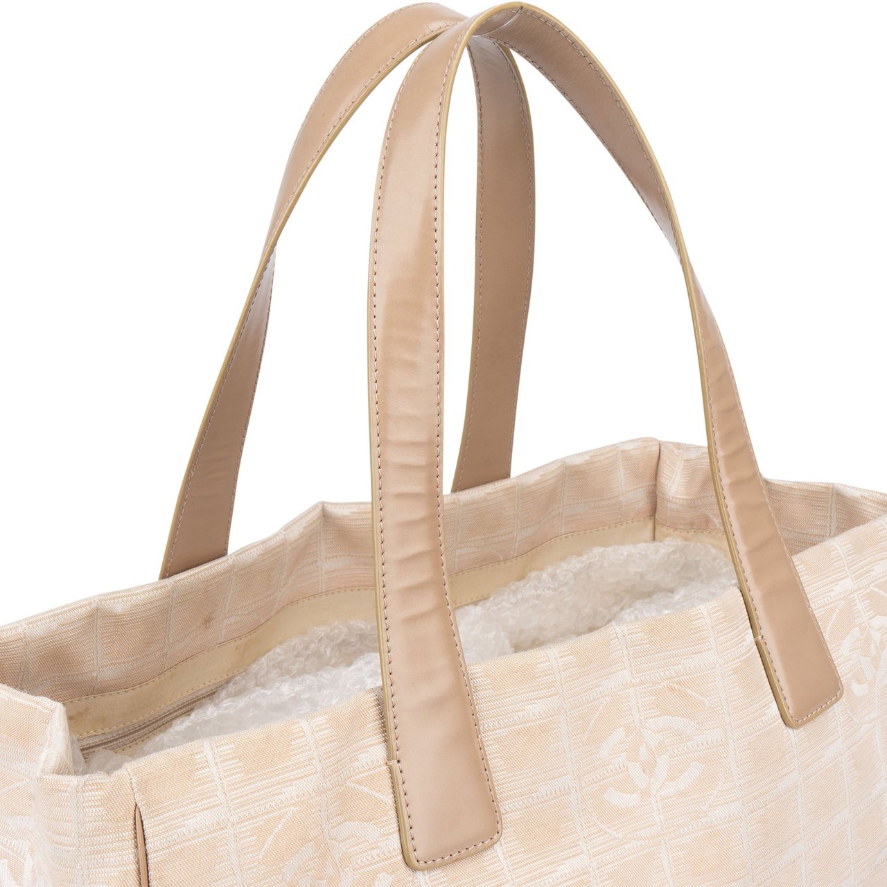 Chanel Chanel Travel Line Monogram Handbag Beige
