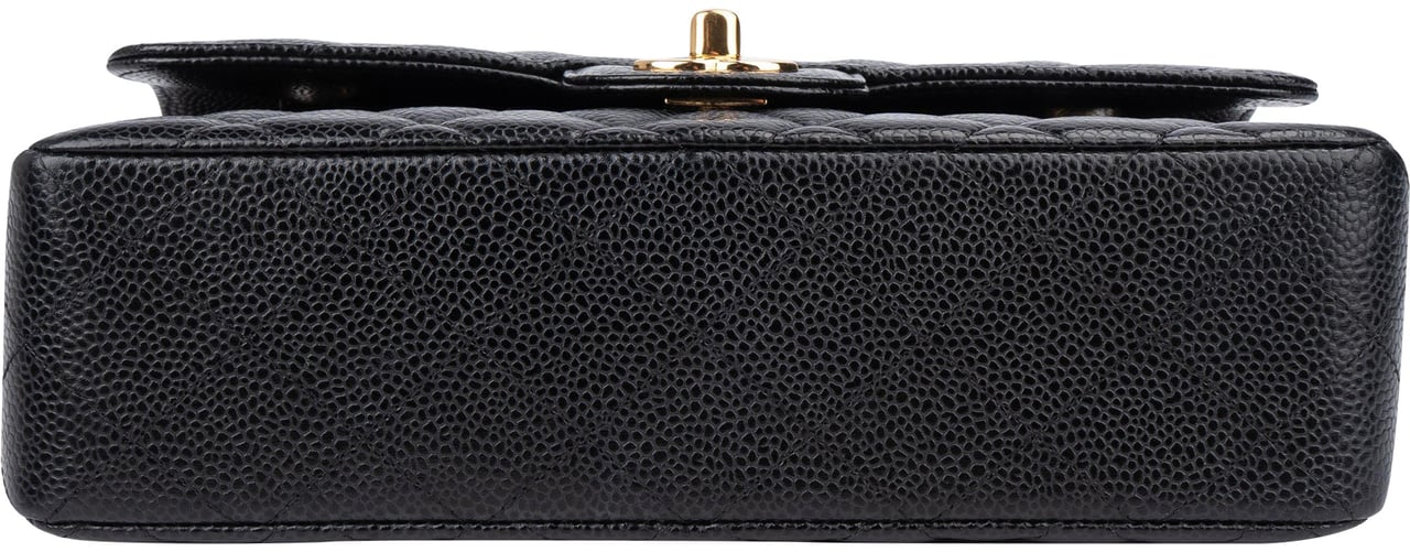 Chanel Chanel Quilted Caviar Leather Small Double Flap Crossbody Bag Zwart