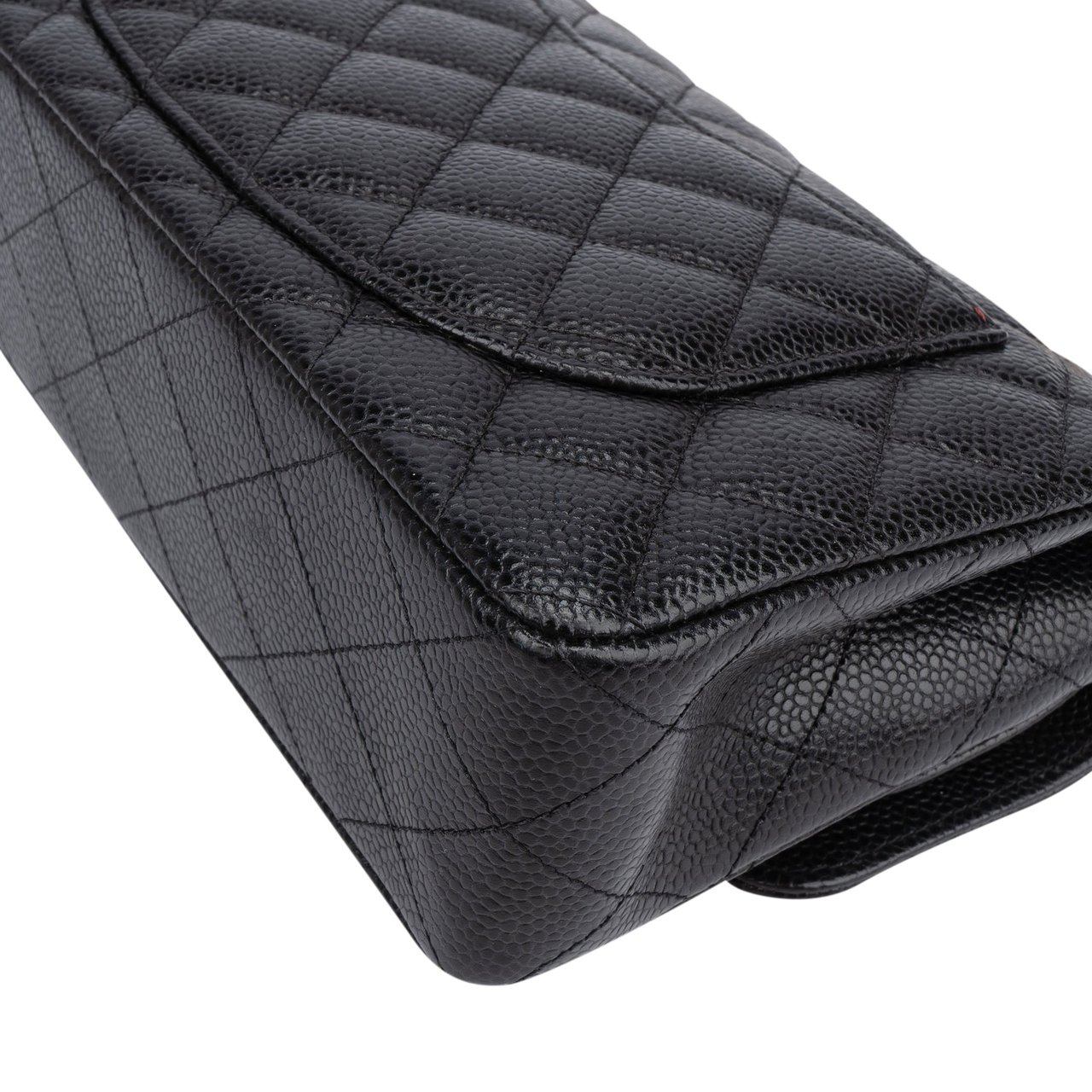 Chanel Chanel Quilted Caviar Leather Small Double Flap Crossbody Bag Zwart