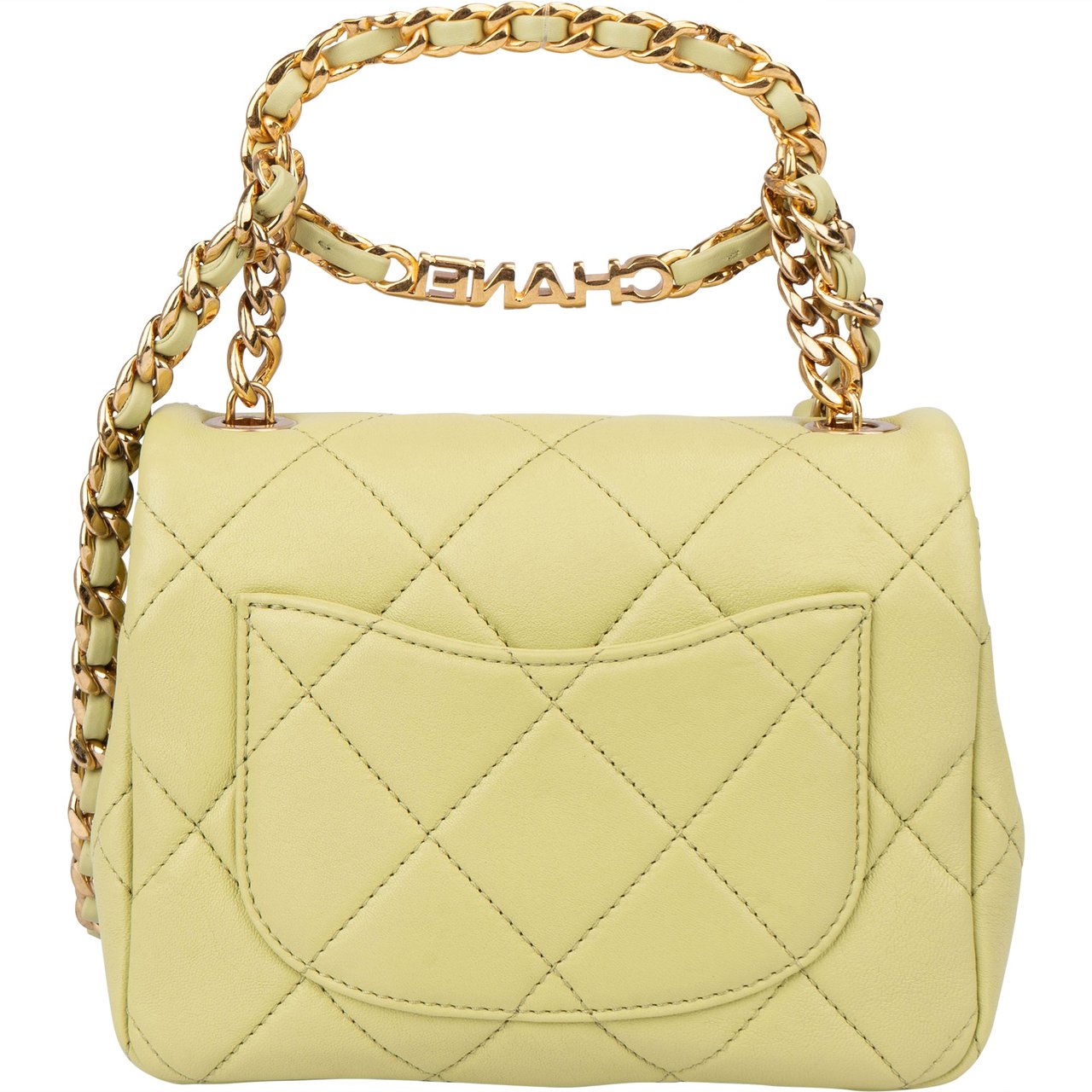 Chanel Chanel Quilted Lambskin Single Flap Crossbody Bag Groen
