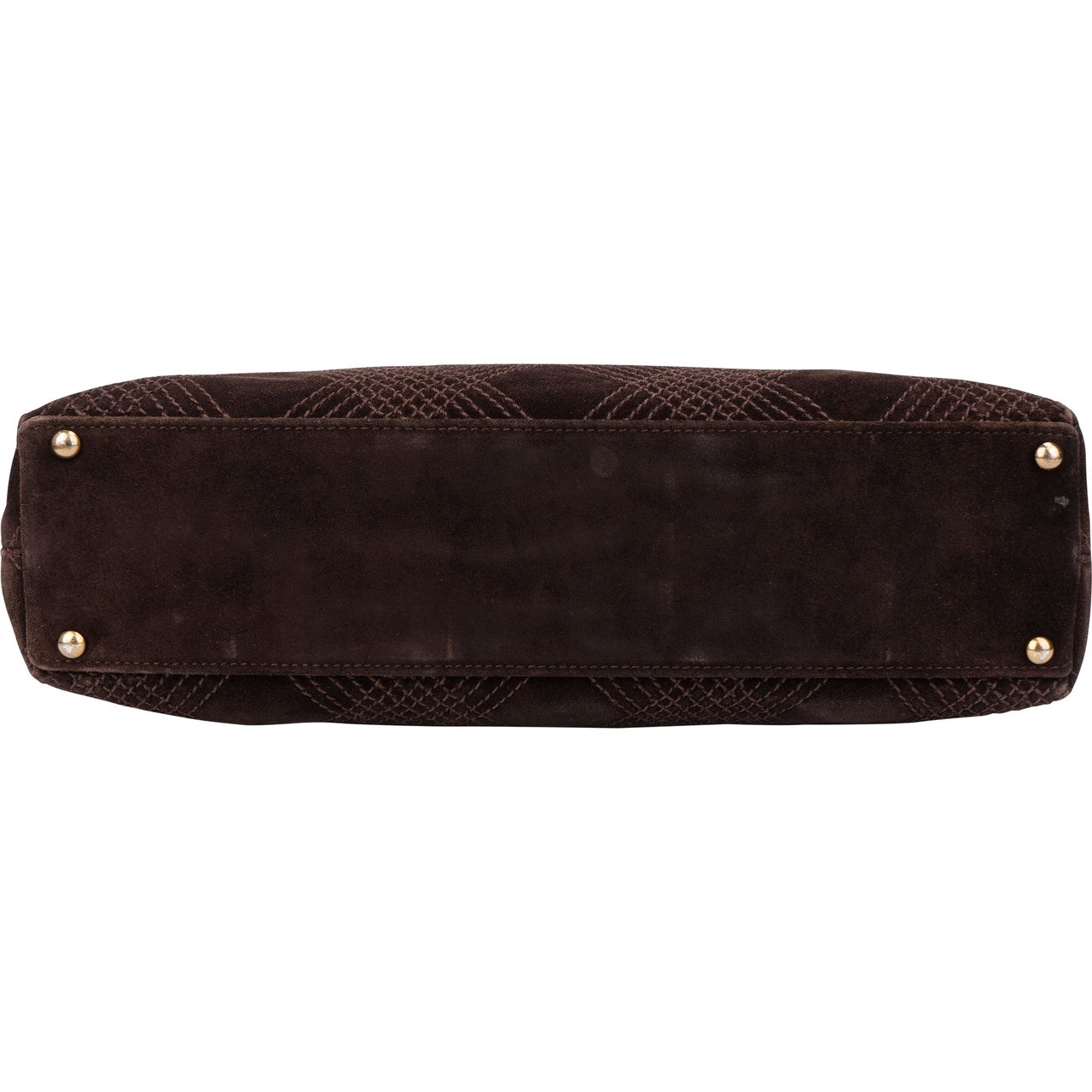 Chanel Chanel Stitching Suede Leather CC Shoulder Bag Bruin