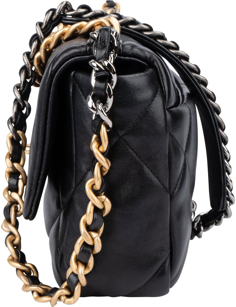 Chanel Chanel 19 Quilted Lambskin Single Flap Crossbody Bag Zwart