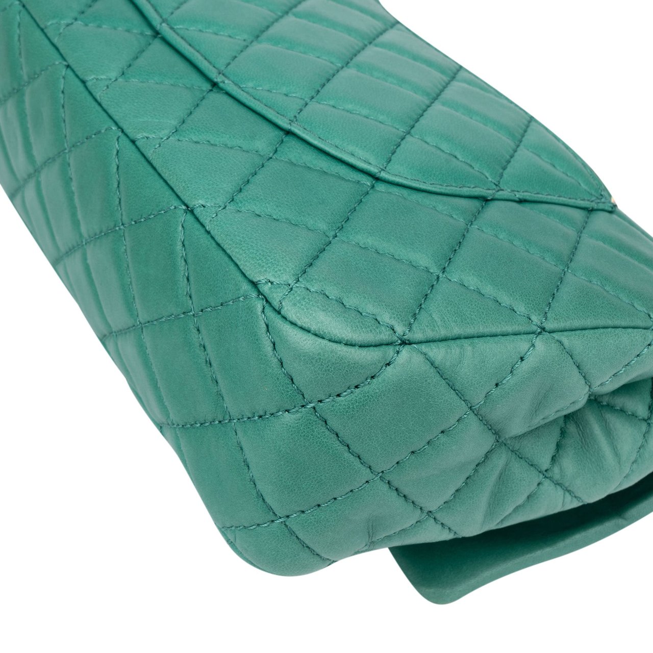 Chanel Chanel Soft Quilted Lambskin Double Flap Crossbody Bag Groen