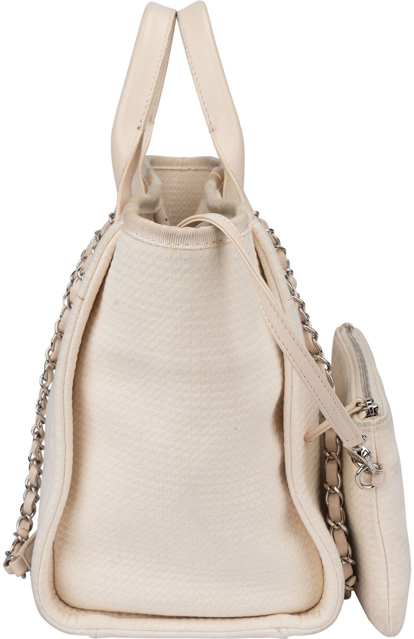 Chanel Chanel Classic Tweed Deauville Handbag Wit