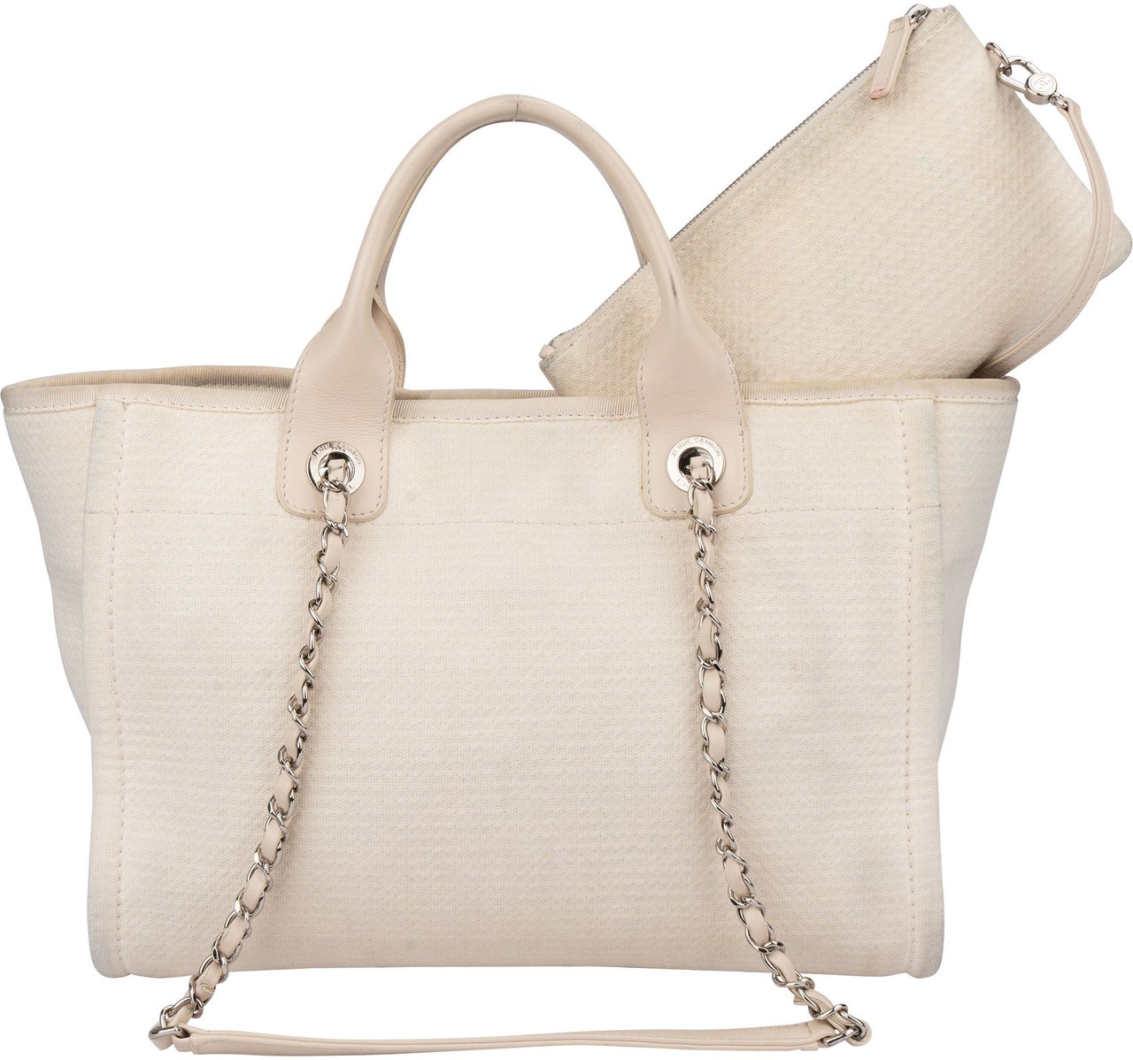 Chanel Chanel Classic Tweed Deauville Handbag Wit