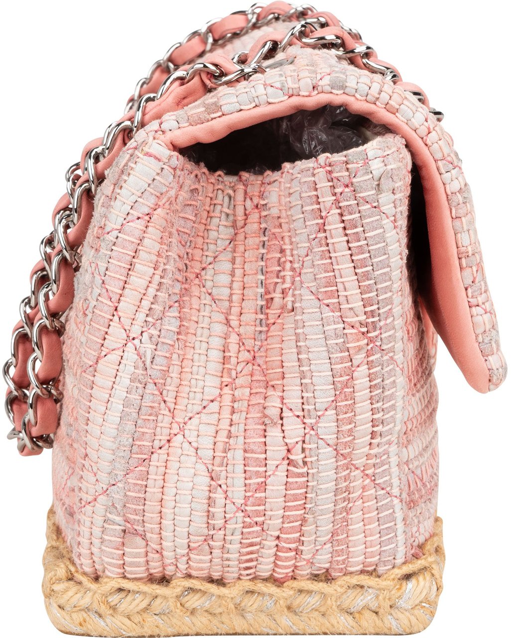 Chanel Chanel Quited Tweed Palladium Espadrilles Single Flap Crossbody Bag Rood