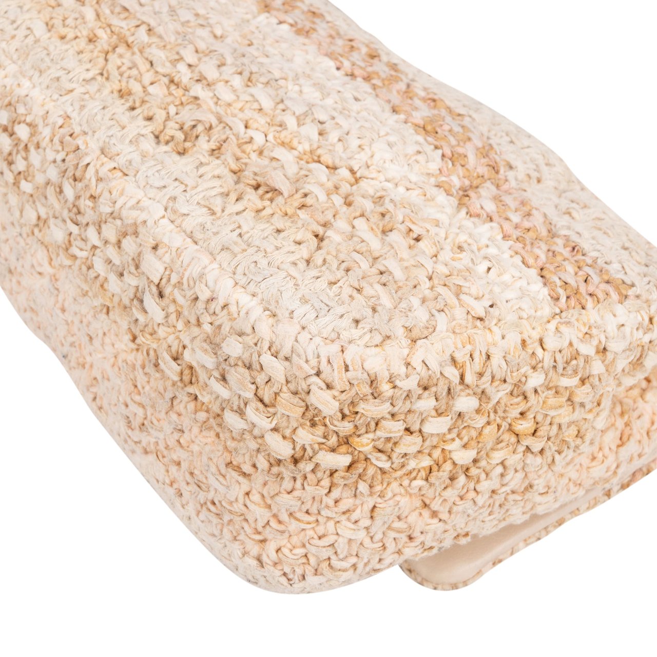 Chanel Chanel Quilted Tweed Medium Double Flap Crossbody Bag Beige