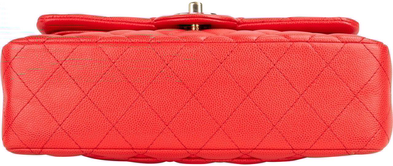 Chanel Chanel Quilted Caviar Leather Small Double Flap Crossbody Bag Rood
