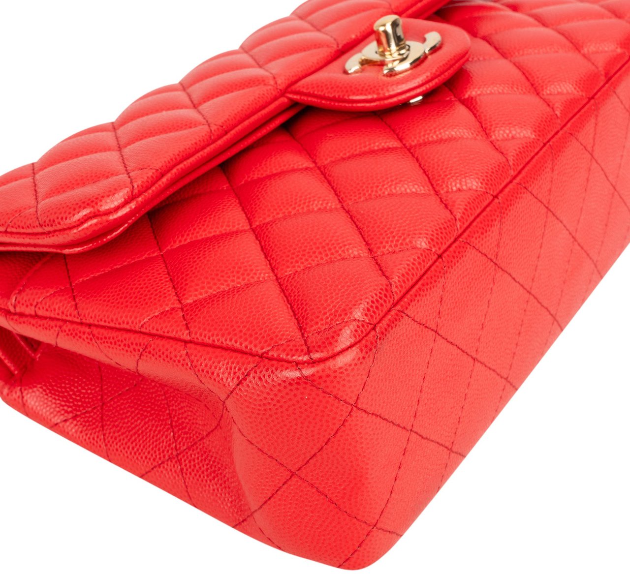 Chanel Chanel Quilted Caviar Leather Small Double Flap Crossbody Bag Rood
