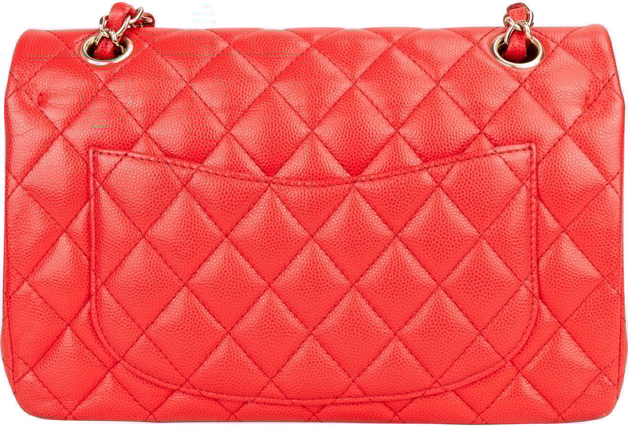 Chanel Chanel Quilted Caviar Leather Small Double Flap Crossbody Bag Rood