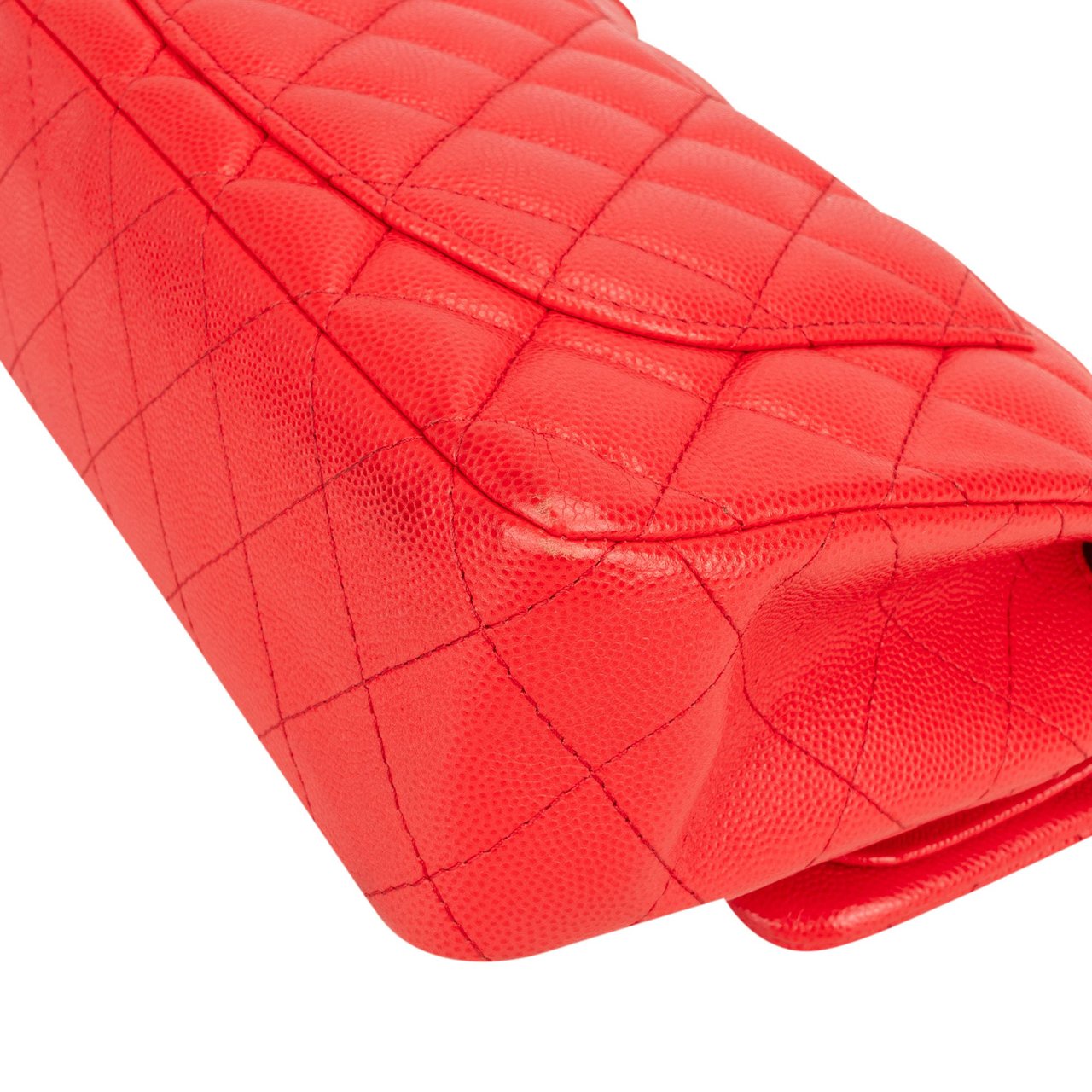Chanel Chanel Quilted Caviar Leather Small Double Flap Crossbody Bag Rood