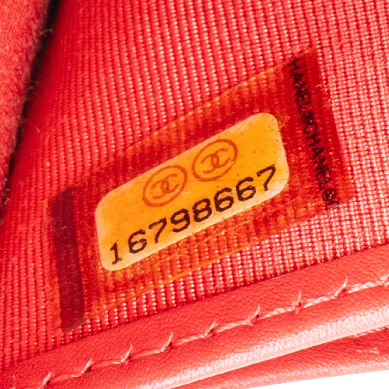 Chanel Chanel Quilted Patent Leather CC Wallet Oranje