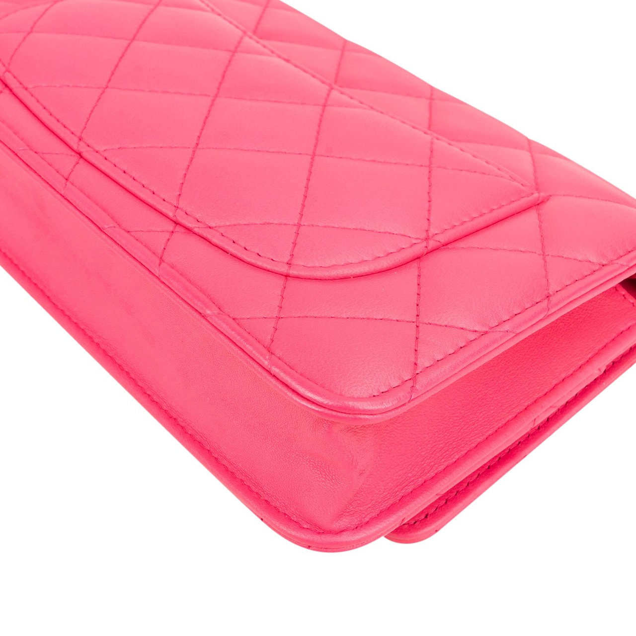 Chanel Chanel Quilted Lambskin Wallet On Chain Crossbody Bag Rood