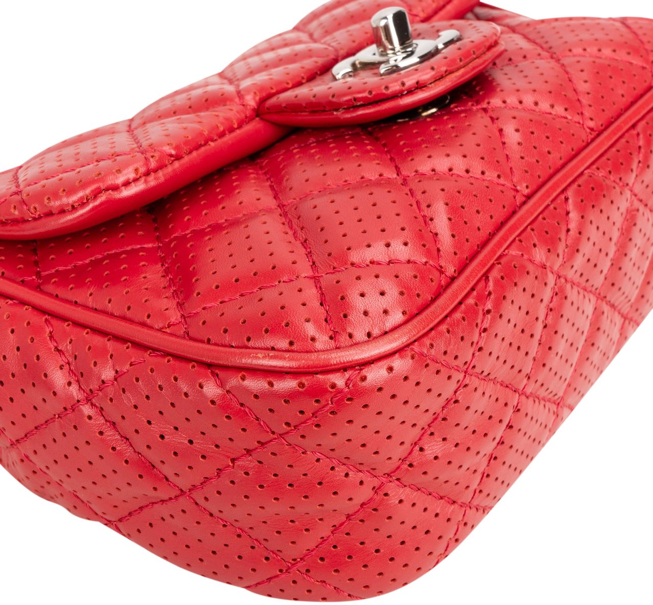 Chanel Chanel Quilted Perforated Lambskin Single Flap Crossbody Bag Divers