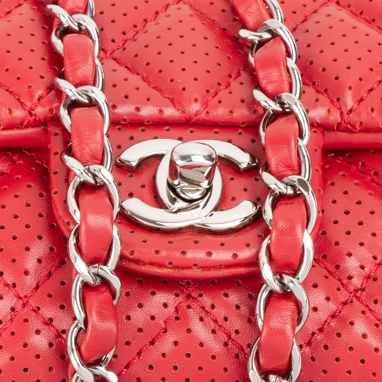 Chanel Chanel Quilted Perforated Lambskin Single Flap Crossbody Bag Divers