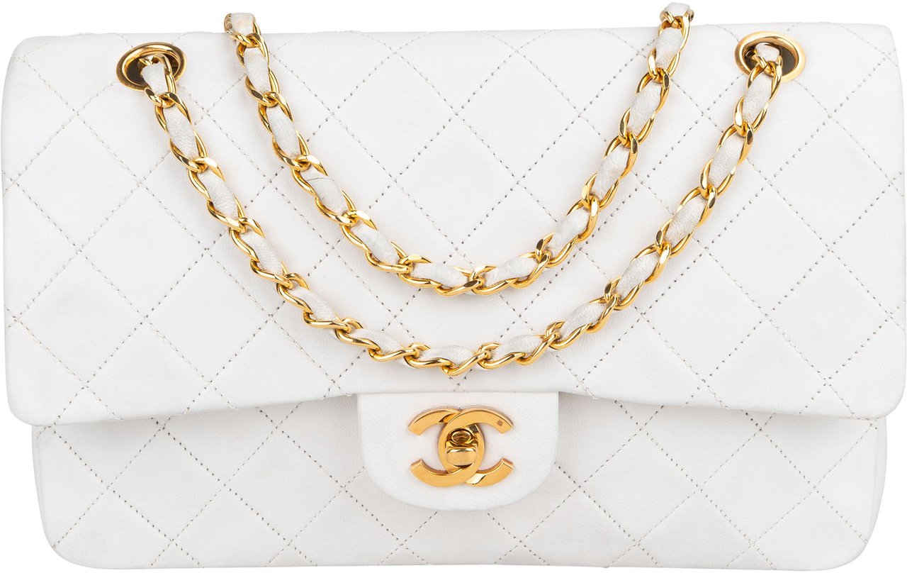 Chanel Chanel Quilted Lambskin 24K Gold Medium Double Flap Crossbody Bag Wit