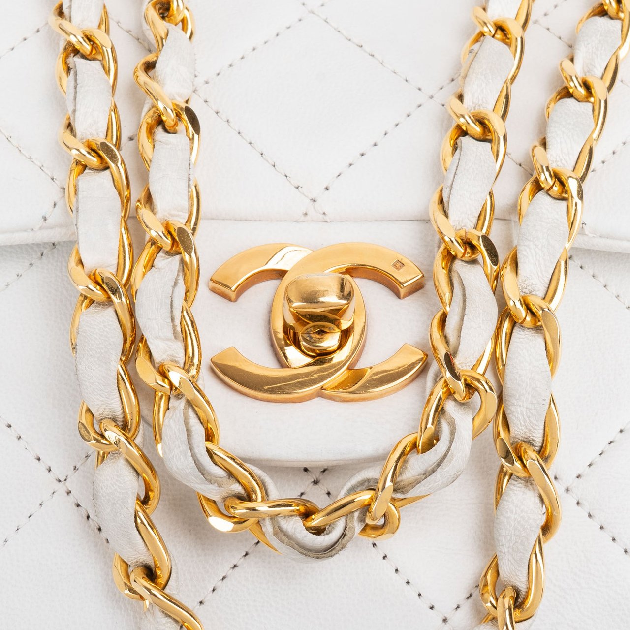 Chanel Chanel Quilted Lambskin 24K Gold Medium Double Flap Crossbody Bag Wit